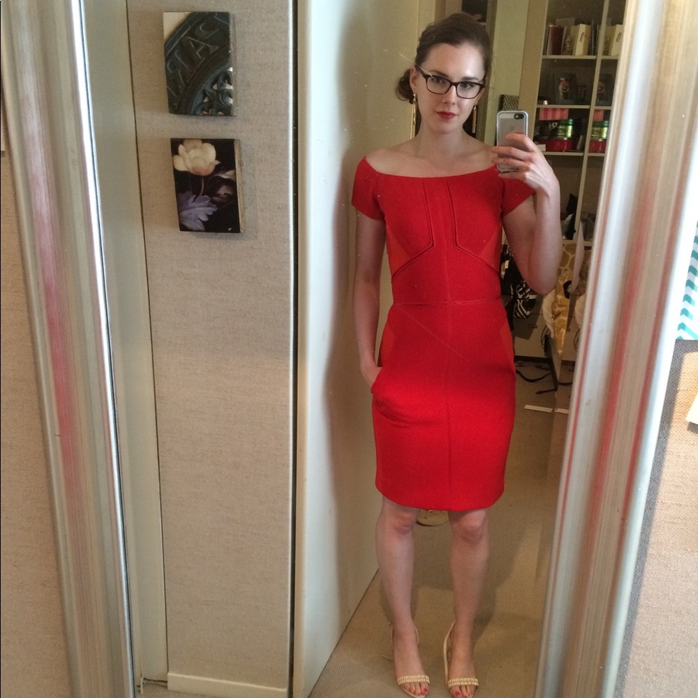 J Mendel Paris Tomato Designer Dress